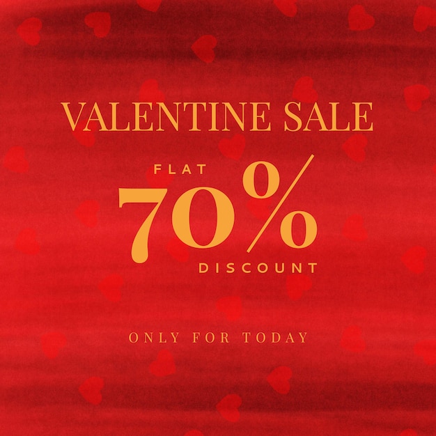 Abstract Red Valentines Day Sale Banner for Social Media and Ecommerce Websites