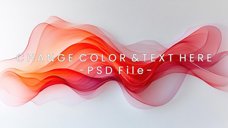 PSD abstract red wave a symphony of color and form