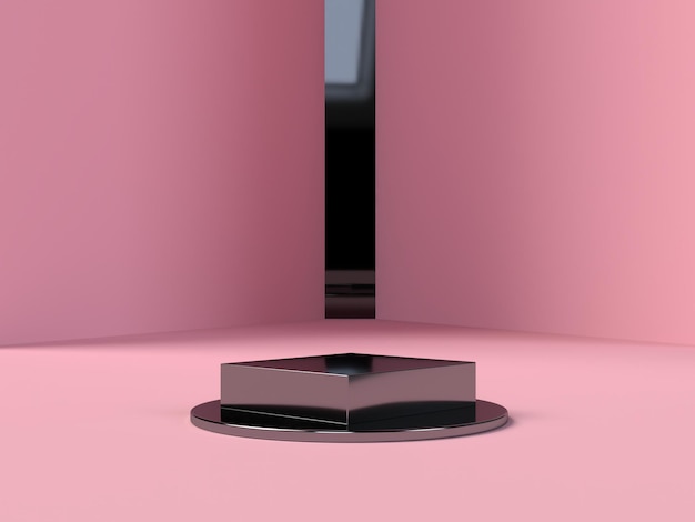 Abstract scene geometry shape podium in 3d rendering