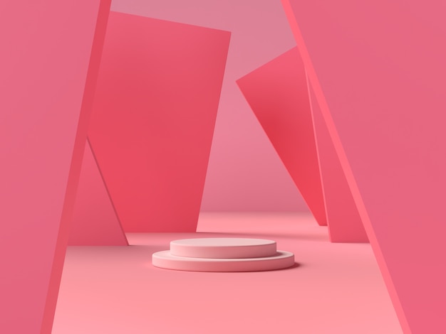 Abstract scene geometry shape podium for product display