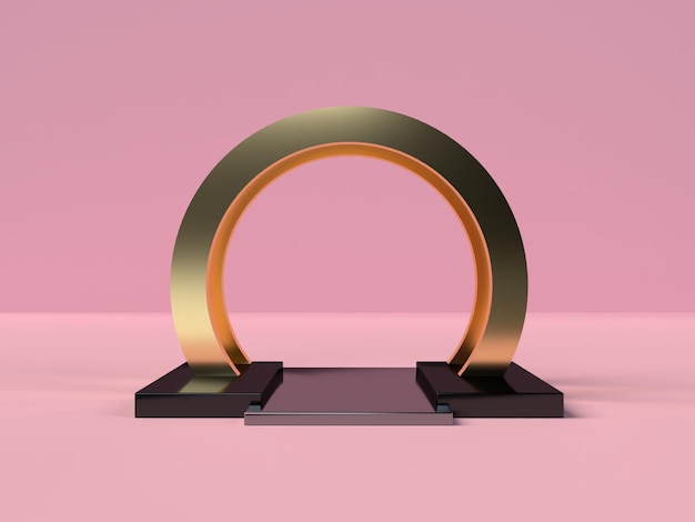 abstract scene geometry shape podium in 3d rendering