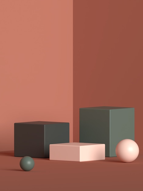 PSD abstract scene geometry shape podium rendering