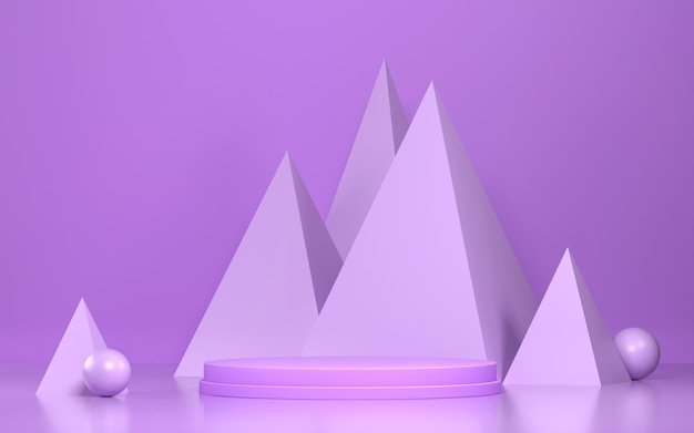 PSD abstract scene for product display with geometric shapes