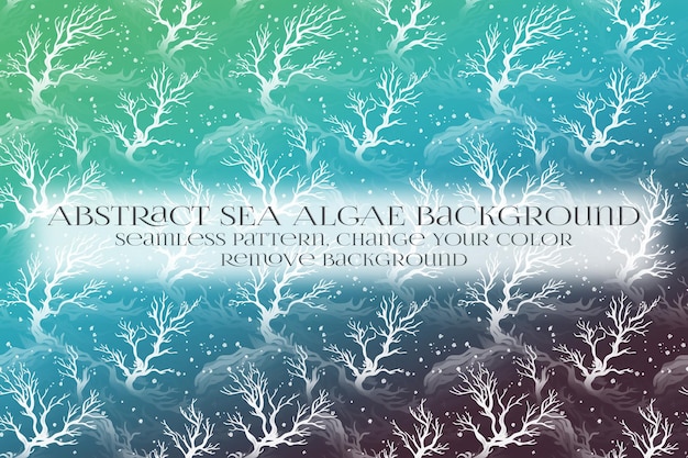 Abstract Sea Algae Pattern on Remove Background Texture