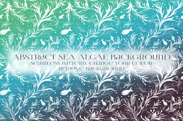Abstract Sea Algae Pattern on Remove Background Texture