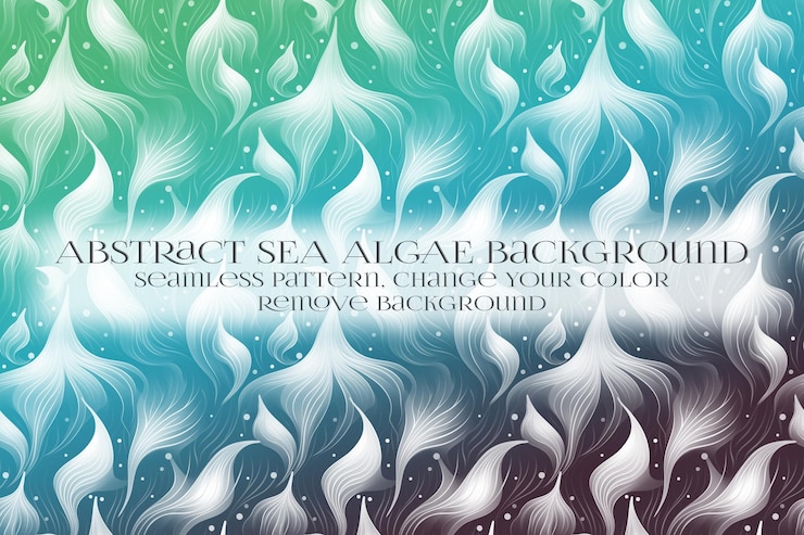 PSD abstract sea algae pattern on remove background texture