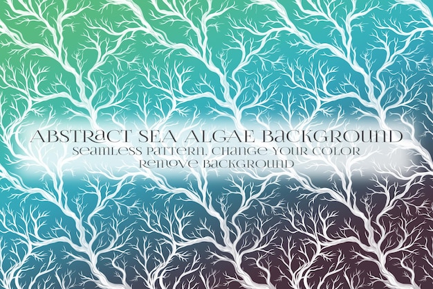 PSD modello astratto di alghe marine su rimuovi texture di sfondo
