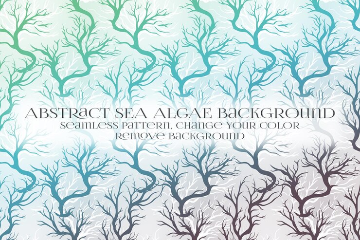 PSD abstract sea algae pattern on remove background texture