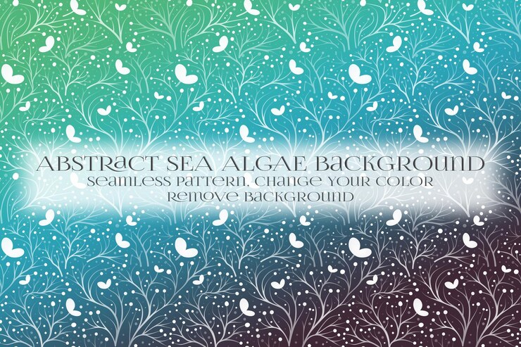 PSD abstract sea algae pattern on remove background texture
