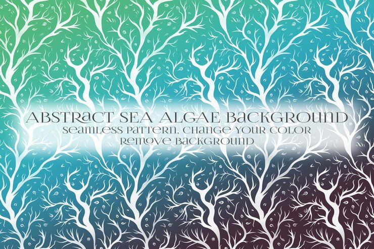 PSD abstract sea algae pattern on remove background texture