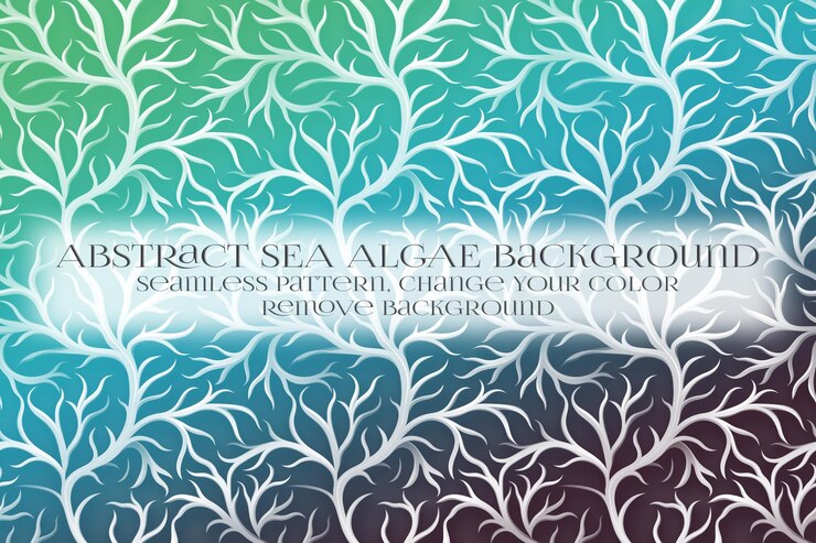 PSD abstract sea algae pattern on remove background texture