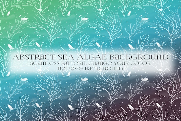 PSD abstract sea algae pattern on remove background texture