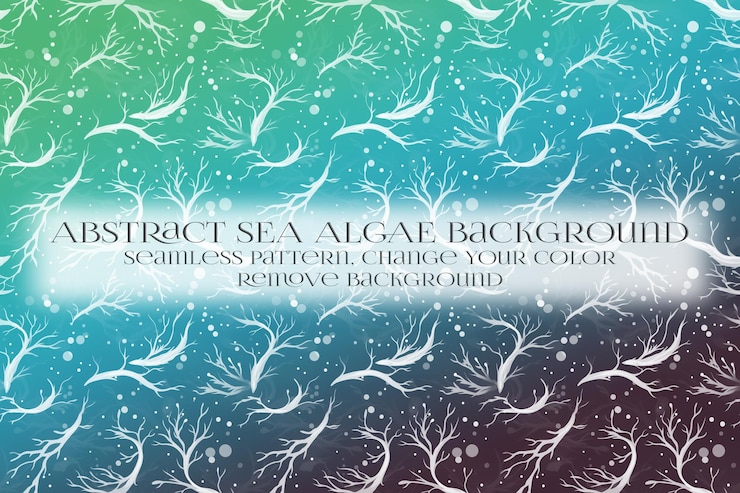 PSD abstract sea algae pattern on remove background texture