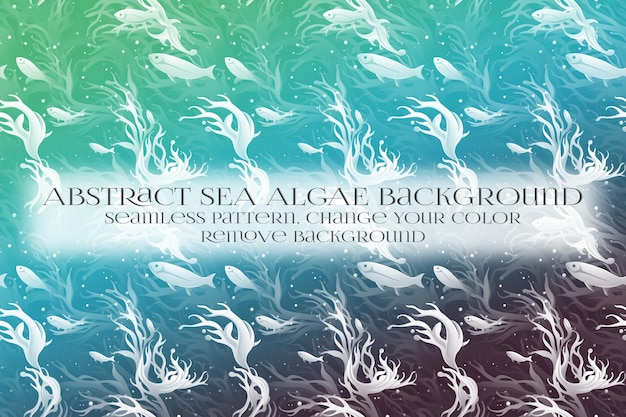 PSD abstract sea algae pattern on remove background texture