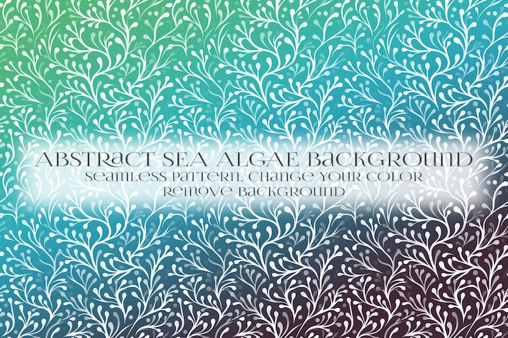 PSD abstract sea algae pattern on remove background texture