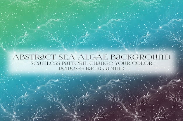 PSD abstract sea algae pattern on remove background texture