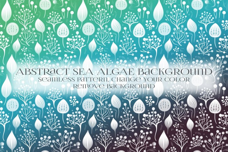 PSD abstract sea algae pattern on remove background texture