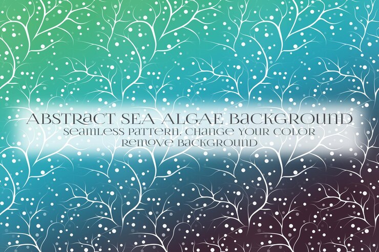 PSD abstract sea algae pattern on remove background texture