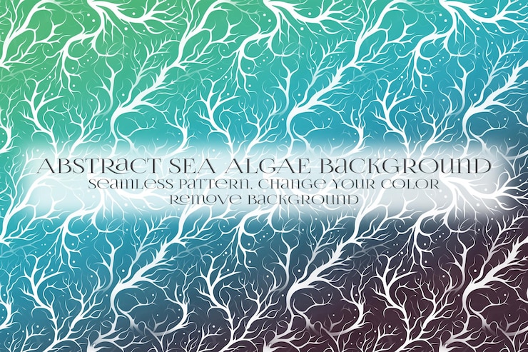 PSD abstract sea algae pattern on remove background texture