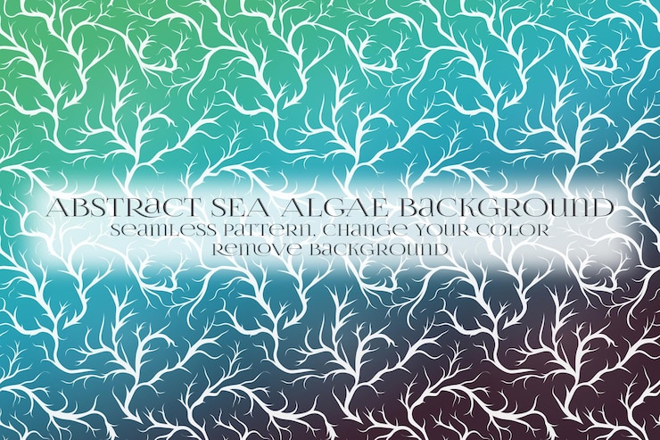 PSD abstract sea algae pattern on remove background texture
