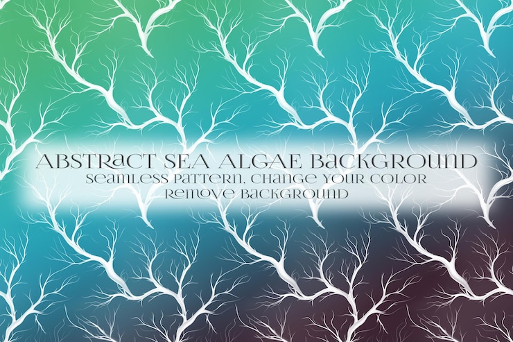 PSD abstract sea algae pattern on remove background texture