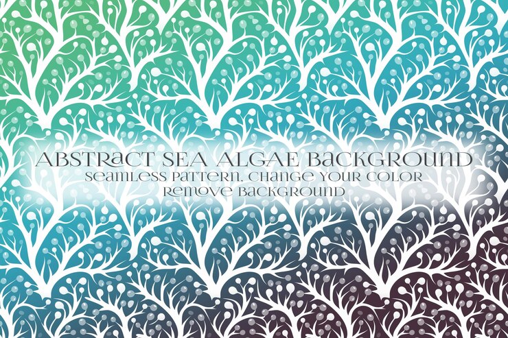 PSD abstract sea algae pattern on remove background texture