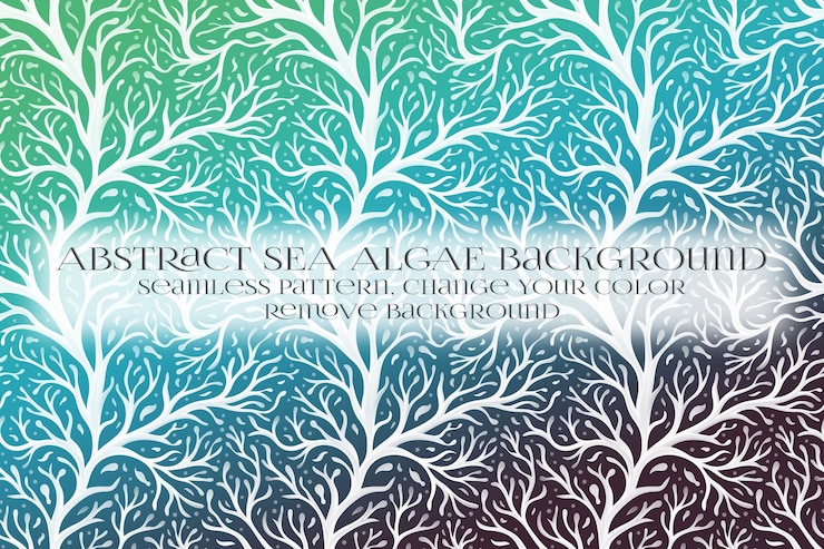 PSD abstract sea algae pattern on remove background texture