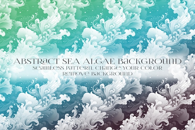 PSD abstract sea algae pattern on remove background texture