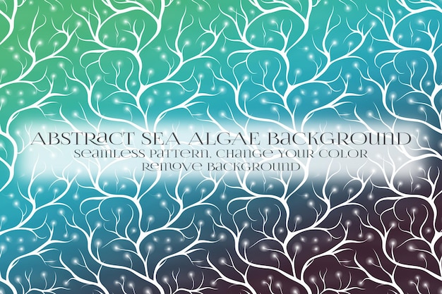 Abstract sea algae pattern on remove background texture