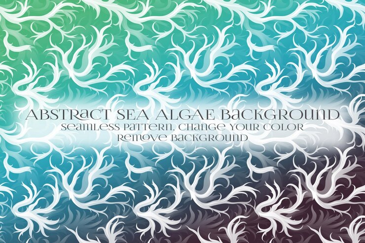 PSD abstract sea algae pattern on remove background texture