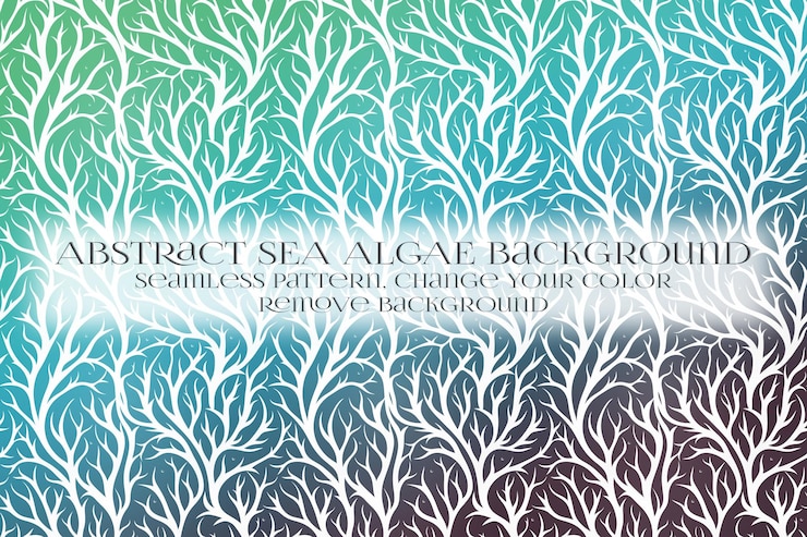 PSD abstract sea algae pattern on remove background texture