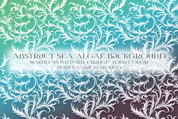 PSD abstract sea algae pattern on remove background texture