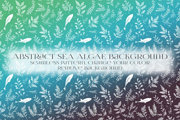 PSD abstract sea algae pattern on remove background texture