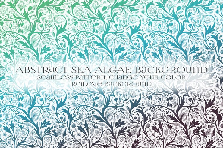 PSD abstract sea algae pattern on remove background texture