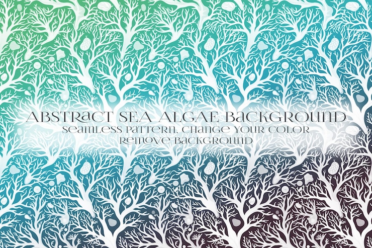 PSD abstract sea algae pattern on remove background texture