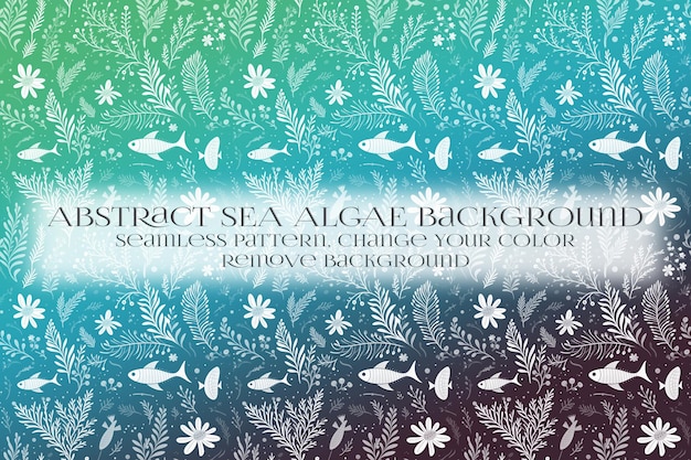 PSD abstract sea algae pattern on remove background texture