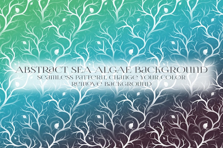 PSD abstract sea algae pattern on remove background texture