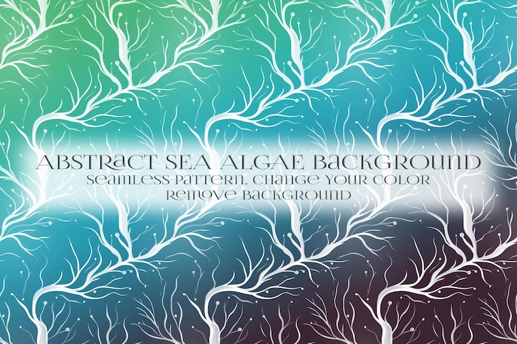 PSD abstract sea algae pattern on remove background texture