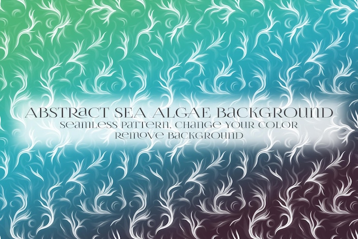 PSD abstract sea algae pattern on remove background texture