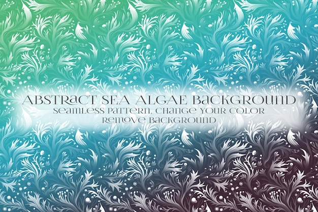 PSD modello astratto di alghe marine su rimuovi texture di sfondo