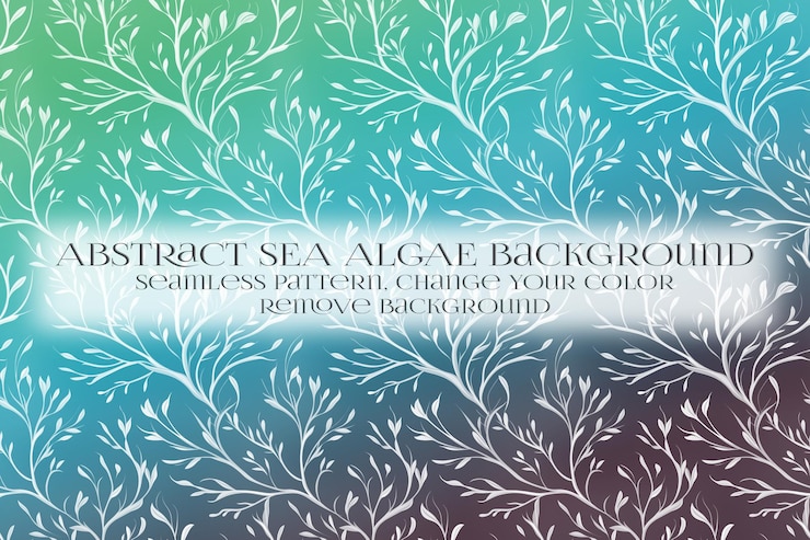 PSD abstract sea algae pattern on remove background texture