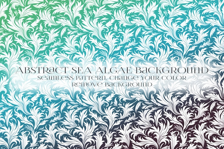 PSD abstract sea algae pattern on remove background texture