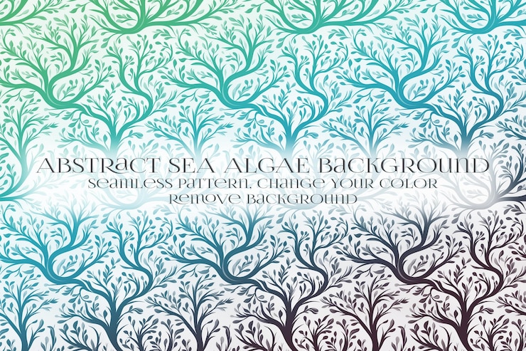 PSD abstract sea algae pattern on remove background texture