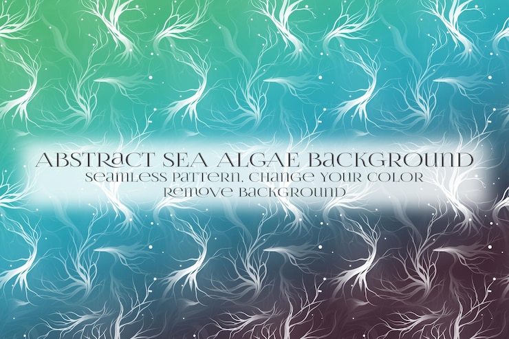 PSD abstract sea algae pattern on remove background texture