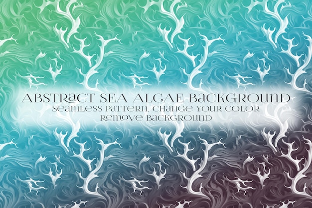 PSD abstract sea algae pattern on remove background texture