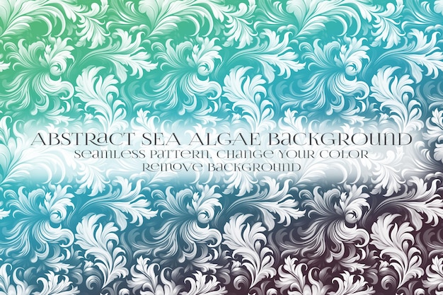 Abstract sea algae pattern on remove background texture