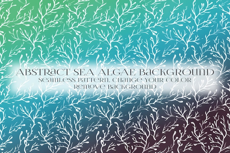 PSD abstract sea algae pattern on remove background texture