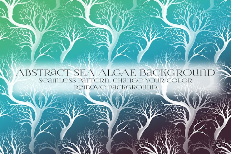 PSD abstract sea algae pattern on remove background texture