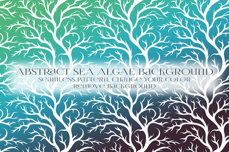 PSD abstract sea algae pattern on remove background texture