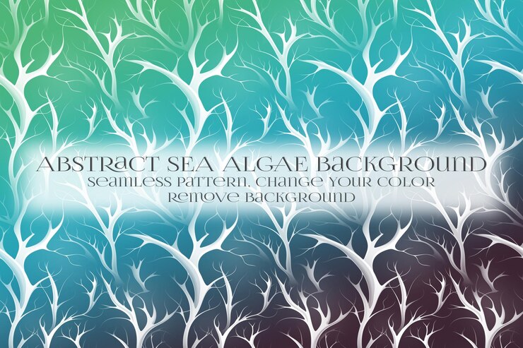 PSD abstract sea algae pattern on remove background texture